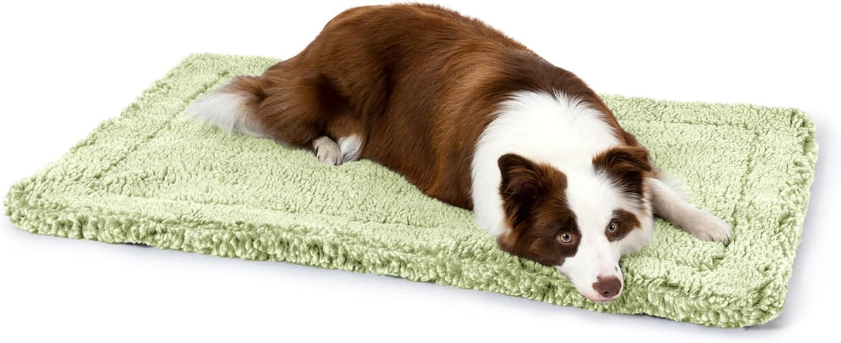Stoutwool Indestructible Dog Bed - Fluffy Chew Proof Dog Crate Pad - Tough Kennel Pad for