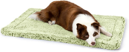 Stoutwool Indestructible Dog Bed - Fluffy Chew Proof Dog Crate Pad - Tough Kennel Pad for