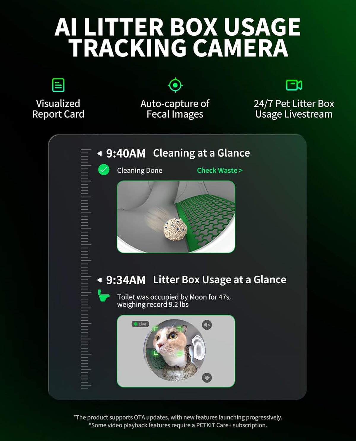 PETKIT 2025 Purobot Max Pro AI-Camera Self Cleaning Cat Litter Box, 210° Wide Angle Lens Night