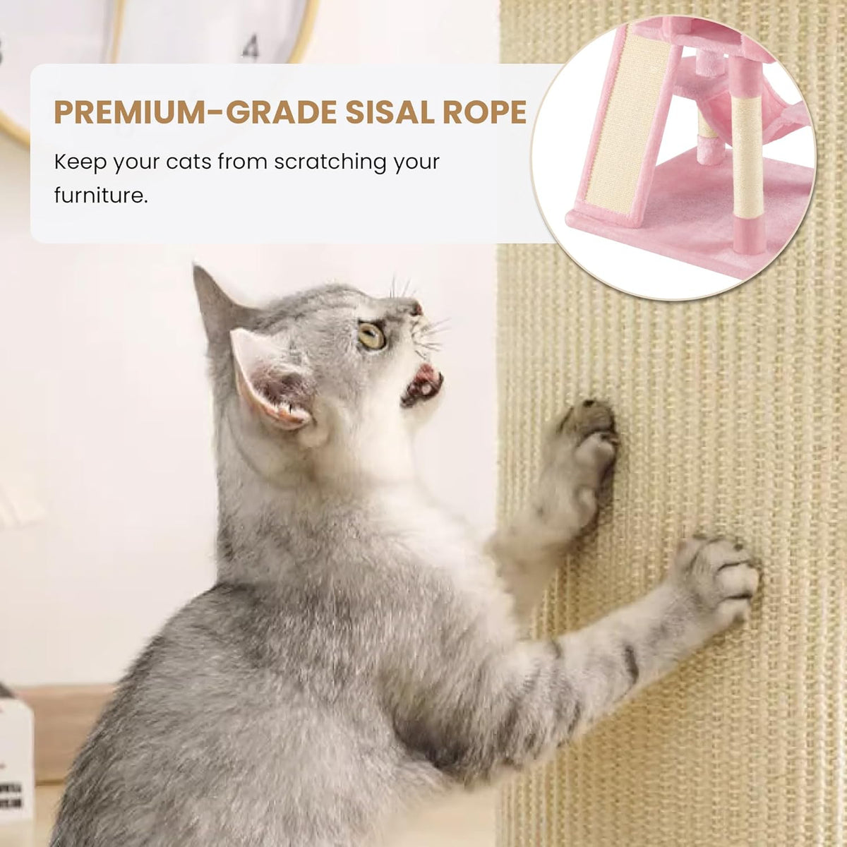 SHA CERLIN 65in Larger Cat Tree Tower Condo for Indoor Kitties/Multi-Level Furniture Activity