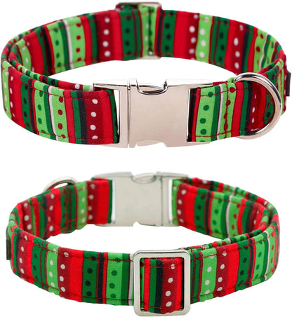 Lionet Paws Christmas Dog Collar with Bowtie, Dog Sailor Bow Collar with Metal Buckle for Dogs and