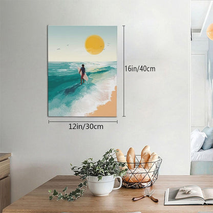 Beach Surfing Wall Art Ocean Coastal Wave Canvas Wall Decor Summer Nature Seascape Pictures