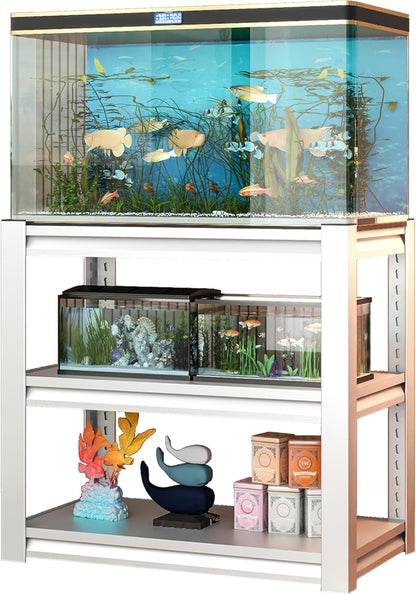 Metal Aquarium Stand with a Adjustable 3-Tier Fish Tank Rack,Tank Not Included,for Home