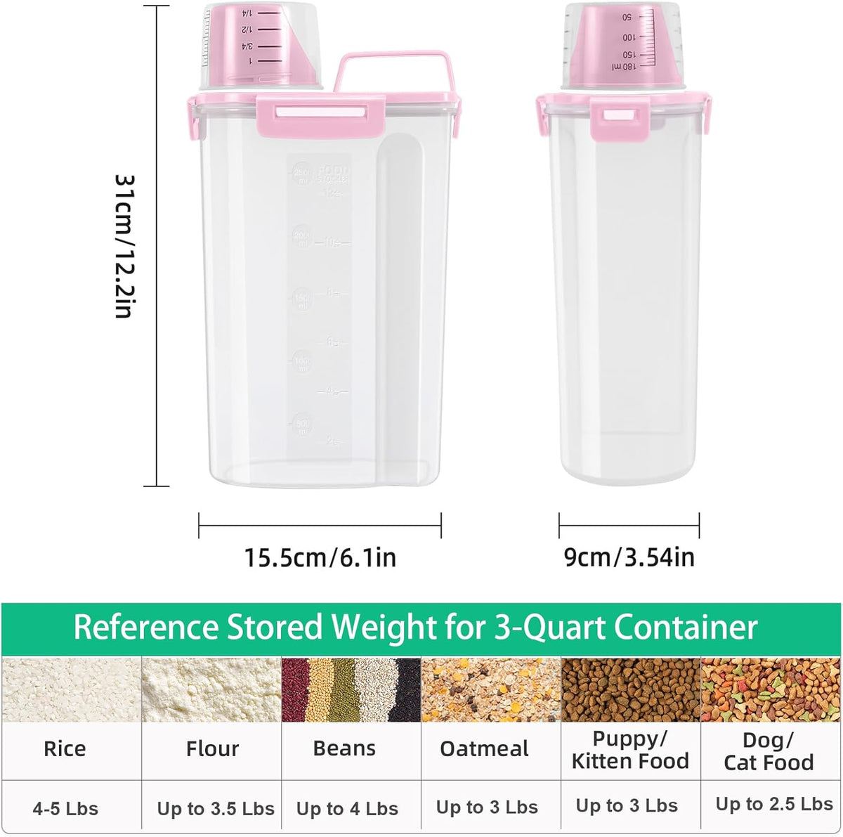 TBMax Rice Storage Container 5 Lbs, Small Airtight Dry Food Container for Flour Cereal Pasta