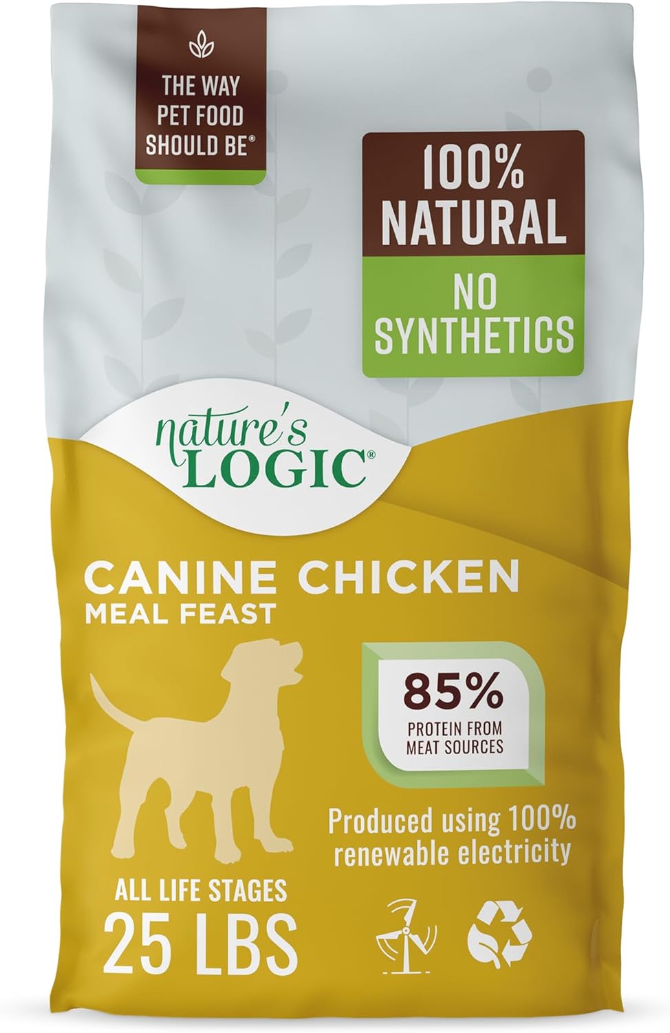 NATURE'S LOGIC Dry Dog Food - 100% Natural - No Synthetics - for All Ages, Sizes, Breeds - Free