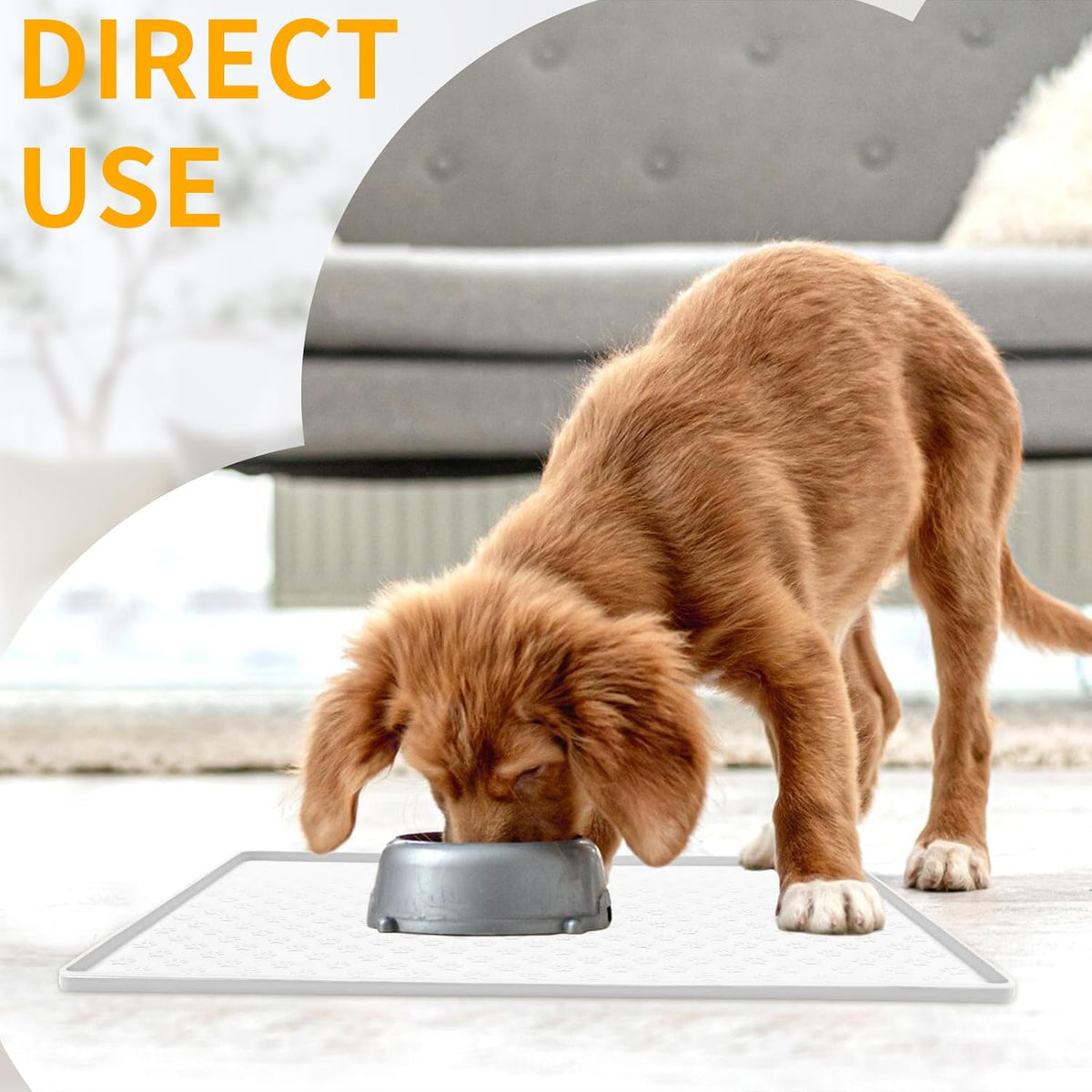 Ptlom Pet Placemat for Dog and Cat, Waterproof Silicone Pet Feeding Bowl Mats for Food and Water