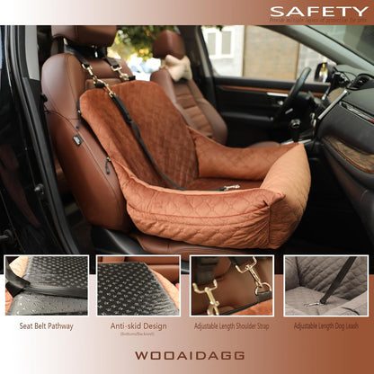 Dog Car Seat for Small Dogs,Covered Soft Fabric and Fill in Memory Foam,Easy to Assemble and Fully