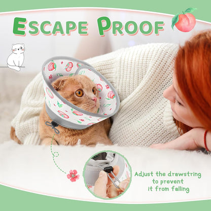 Cat Cone Collar Soft to Stop Licking, Adjustable, Foldable Lightweight Kitten Cones After Surgery