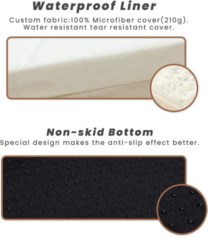 Laifug Orthopedic Memory Foam Extra Large Dog Bed Pillow(50"x36"x10", Slate Grey) Durable Water