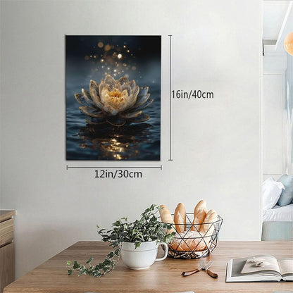 Zen Lotus Canvas Wall Art Mystical Lotus Bloom in Water Aesthetic Pictures Wall Decor Modern