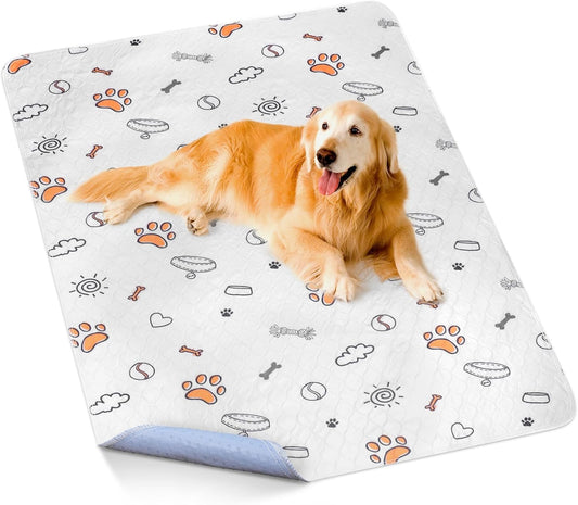Washable Pee Pads for Dogs, Extra Large 60"x48" Super Absorbent Reusable Training Dog Pads, 100%