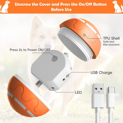 Smart Interactive Dog Ball, Interactive Dog Toys with Remote Control, Automatic Moving Pet Ball for