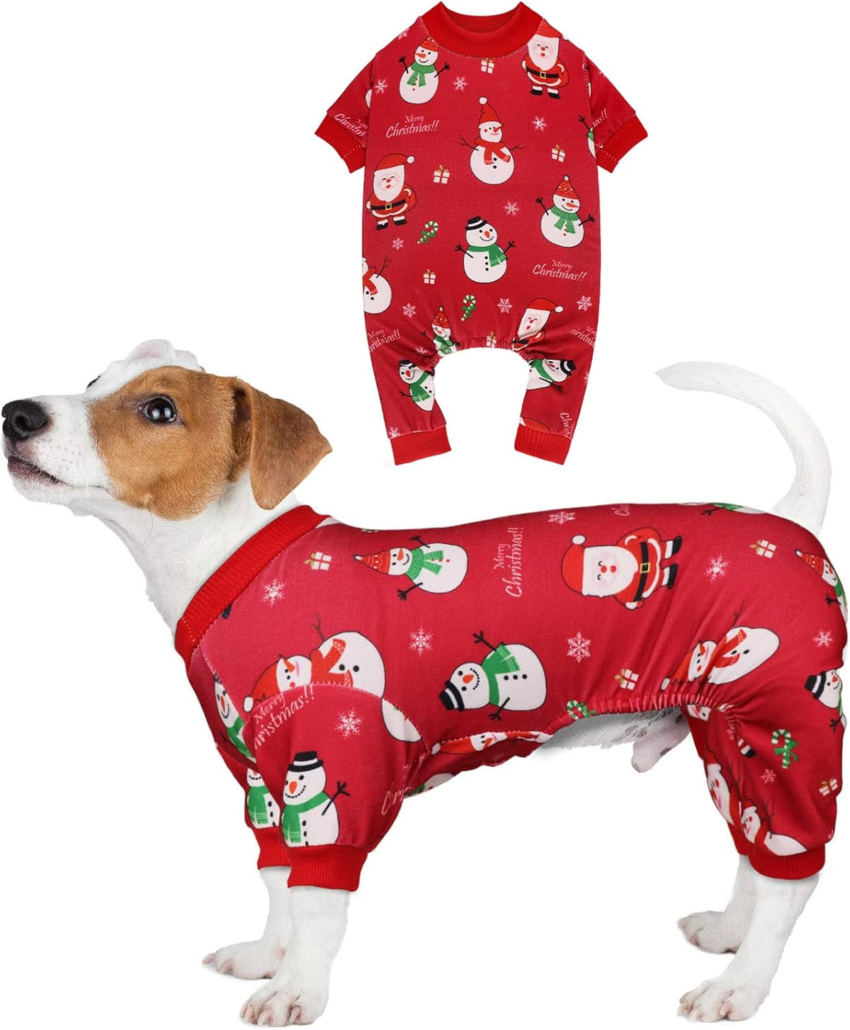 Dog Christmas Pajamas Snowman Pet Clothes Costumes Pjs Stretchy Funny Pet Costumes Outfit Dog