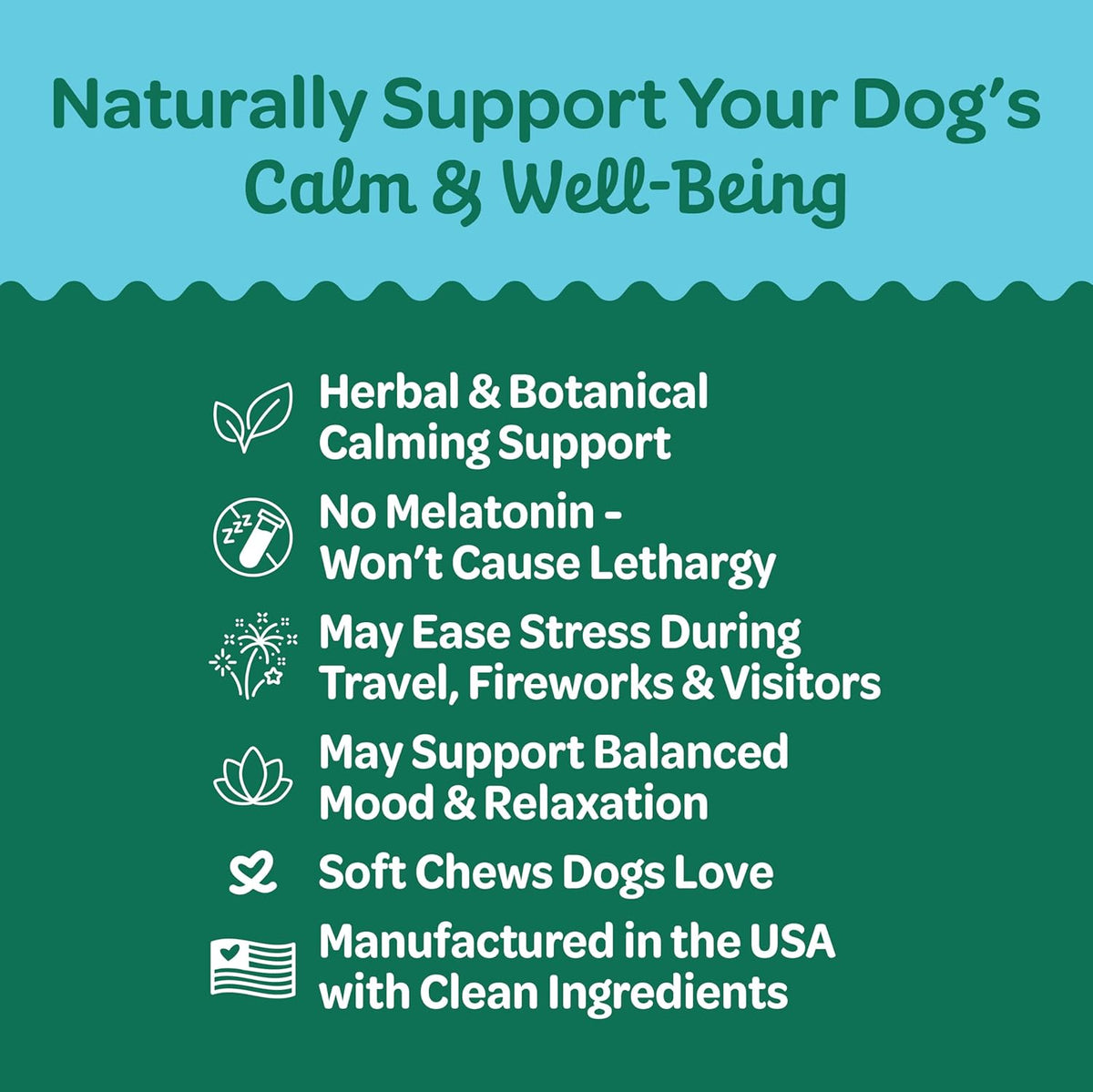 Wholesome Pride Calming Supplement for Dogs - 90 Soft Chews - Natural Anxiety Relief, Separation &