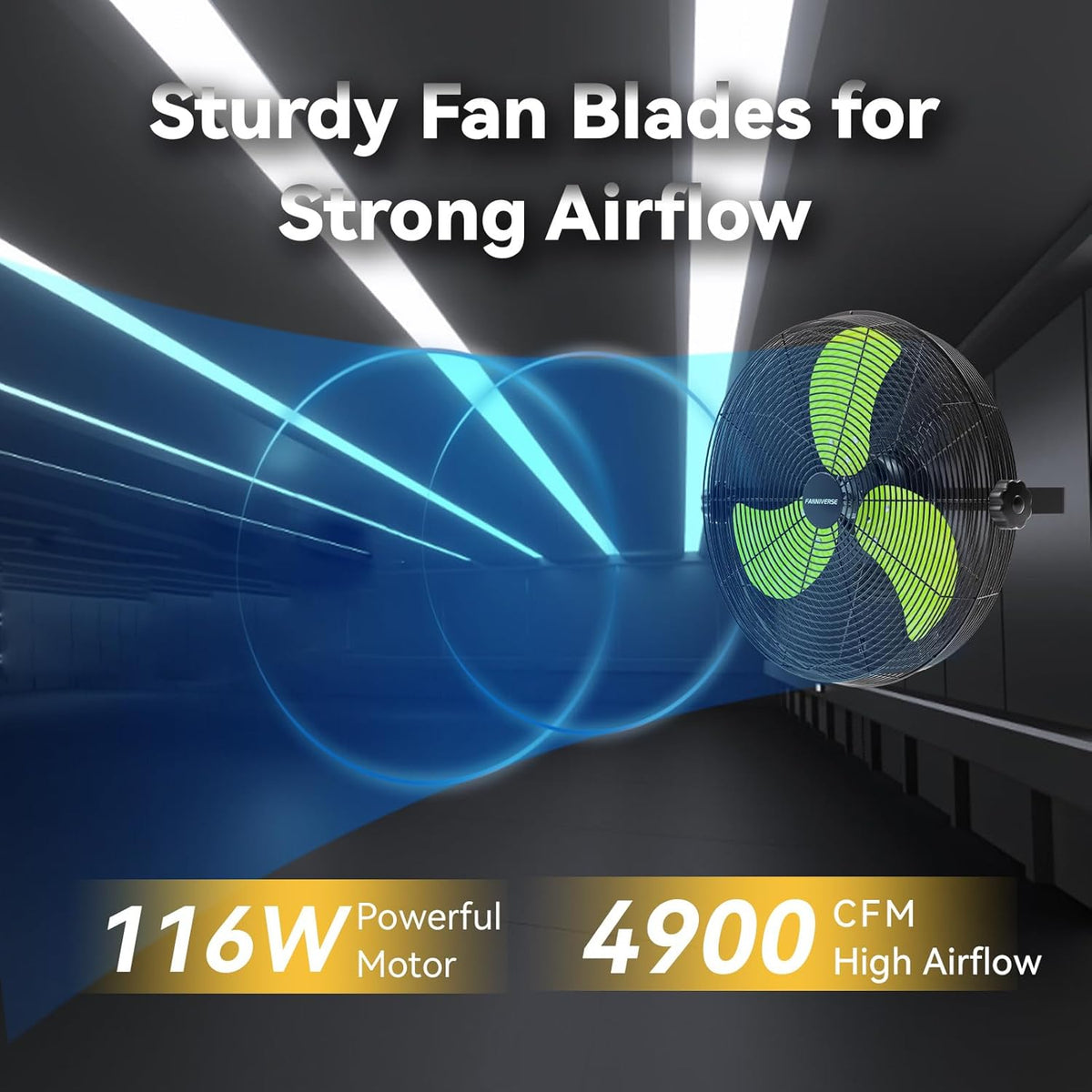 18 Inch Wall Fan Pro Series - 4900 CFM 3 Speed High Velocity Industrial Wall Mount Fans for