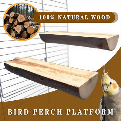 5Pcs Natural Wooden Bird Perch Set – Parrot Perch Toys, Wooden Perch Swing, Cage Accessories for