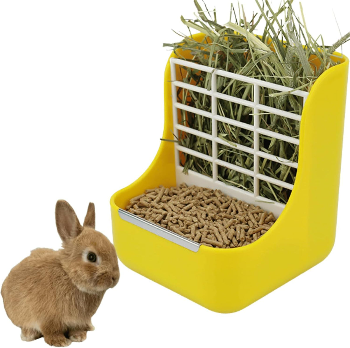2 in 1 Food Hay Feeder for Guinea Pig, Rabbit Feeder, Indoor Hay Feeder for Guinea Pig, Rabbit
