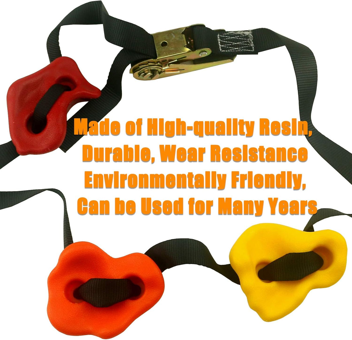 Ogrmar 15 Packs Ninja Tree Rock Climbing Holds Kits with 6 Ratchet Straps for Kids & Adults Outdoor