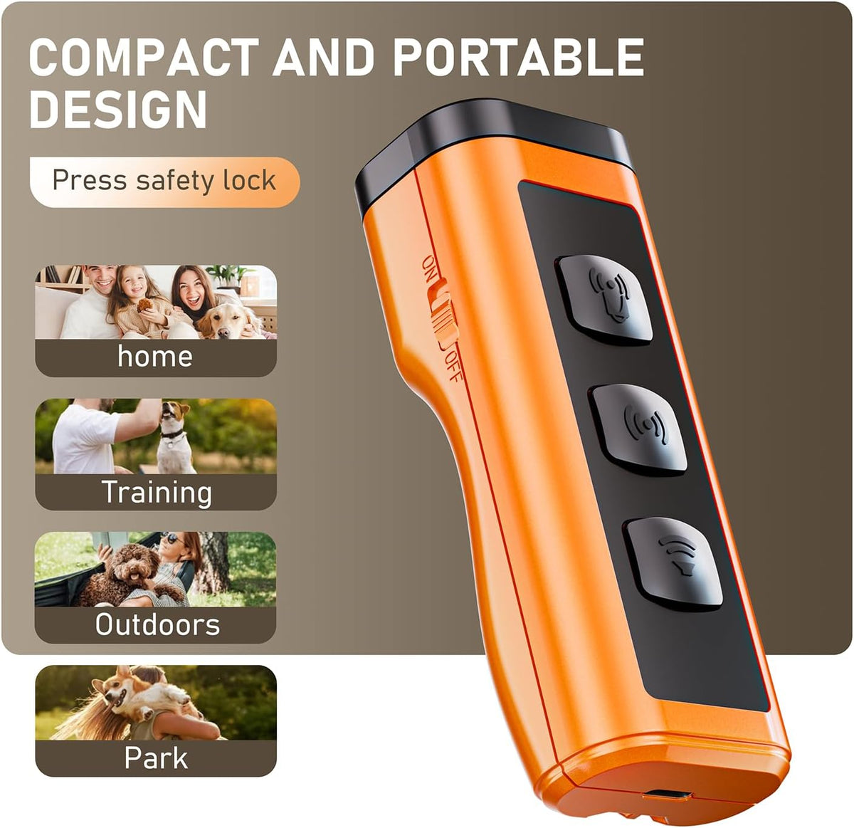 Dog Bark Deterrent Devices Rechargeable Anti-Barking Device for Dogs 50ft Long Range Ultrasonic