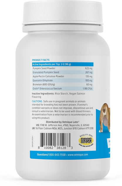 Vetnique Glandex Dog Fiber Supplement Powder for Anal Glands with Pumpkin, Digestive Enzymes & Dog