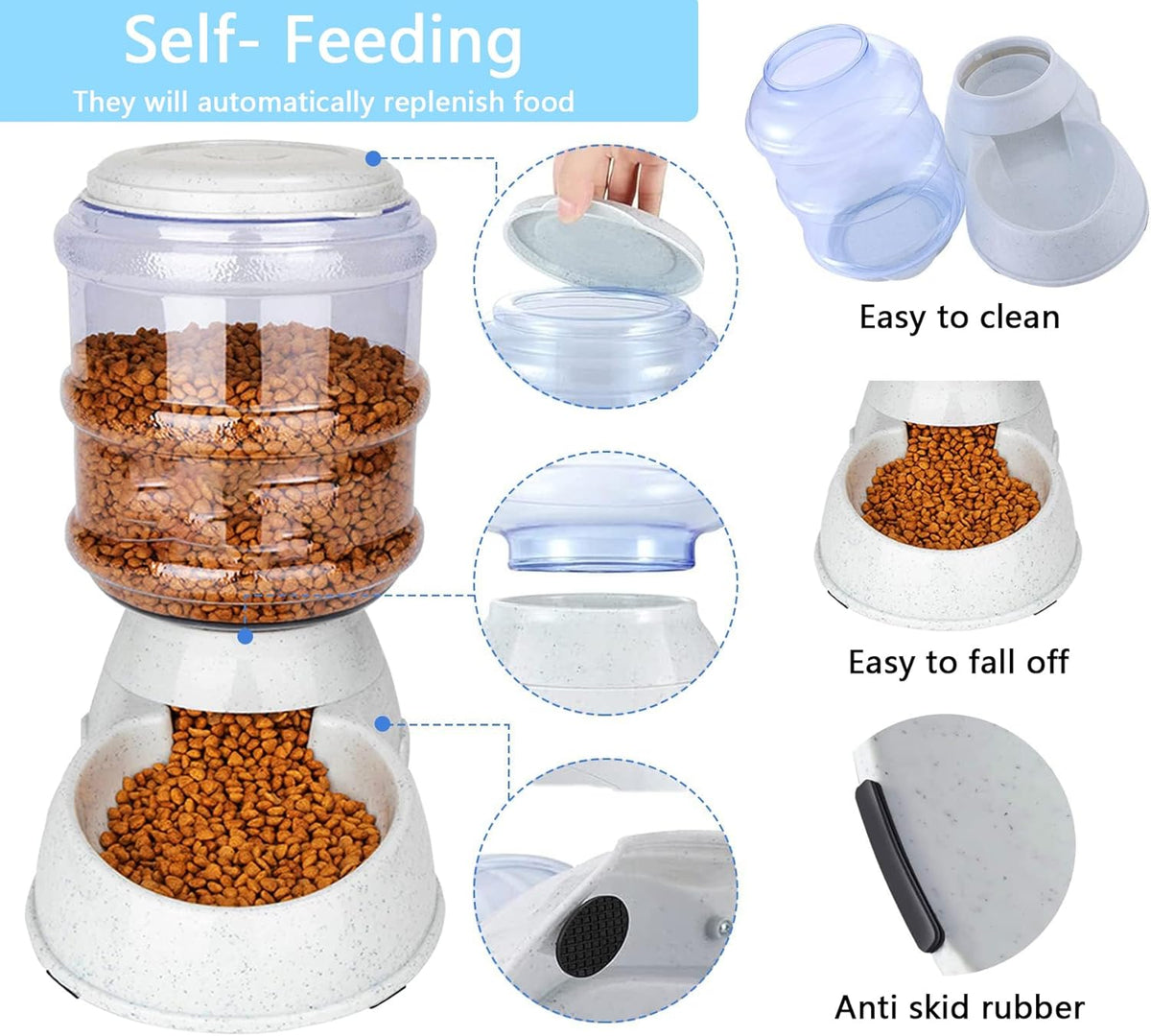 Automatic Dog Feeders, Dog Feeder Dispenser for Large Dogs, 3 Gallon Gravity Automatic Dog Cat