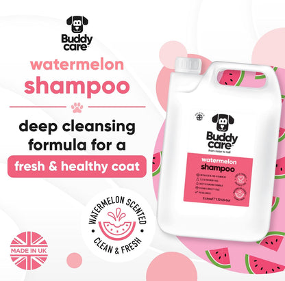 Watermelon Dog Shampoo by Buddycare | Deep Cleansing Shampoo for Dogs | Fresh Scented | with Aloe