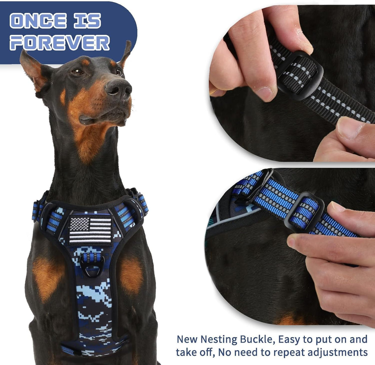 BUMBIN Tactical Dog Harness for Small Dogs No Pull, Famous TIK Tok No Pull Puppy Harness, Fit Smart