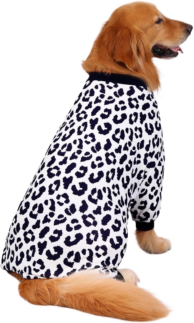 HDE Dog Pajamas One Piece Jammies Jumpsuit Pet Clothes Outfit Stretchy Lightweight Comfy Shirt Pjs