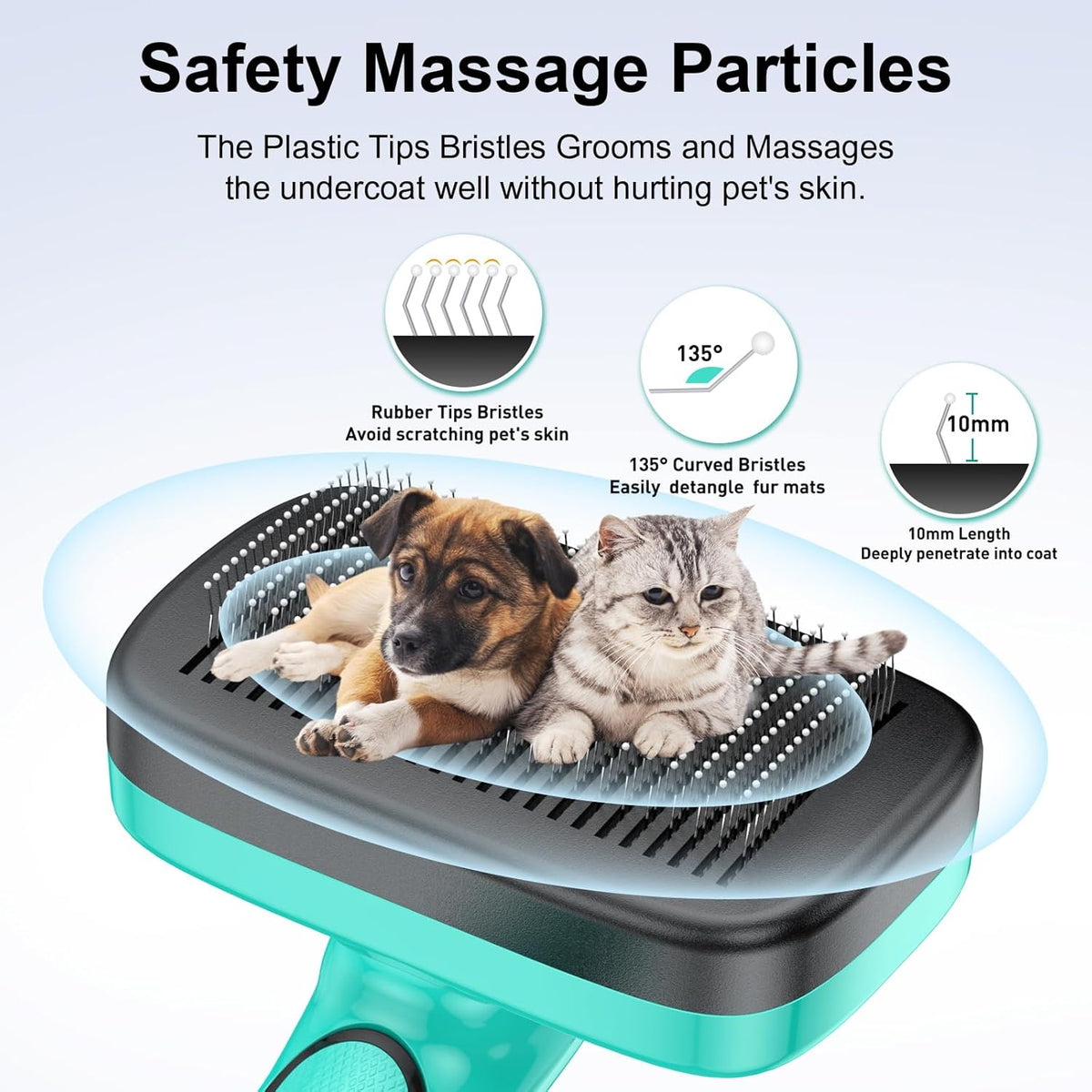 Dogs Self Cleaning Slicker Brush for Shedding & Grooming Short Long Haired Pets, Removes Loose Fur