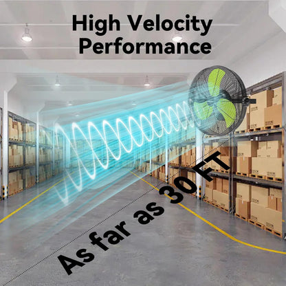 14 Inch Wall Fan Pro Series - Waterproof Motor High Velocity Wall Mount Fans for Commercial