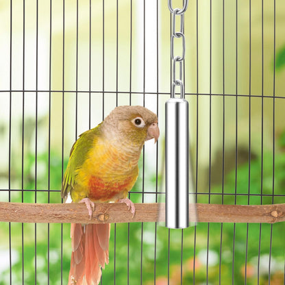 Stainless Steel Bell Toy Bird Cage Hanging Bite Toy for Parrot Parakeet Budgie Cockatiel Conure
