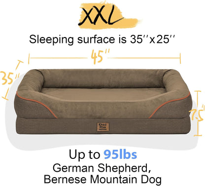Washable Orthopedic Large Dog Bed -XL Large Dog Bed with Removable & Waterproof Cover Pet Beds with