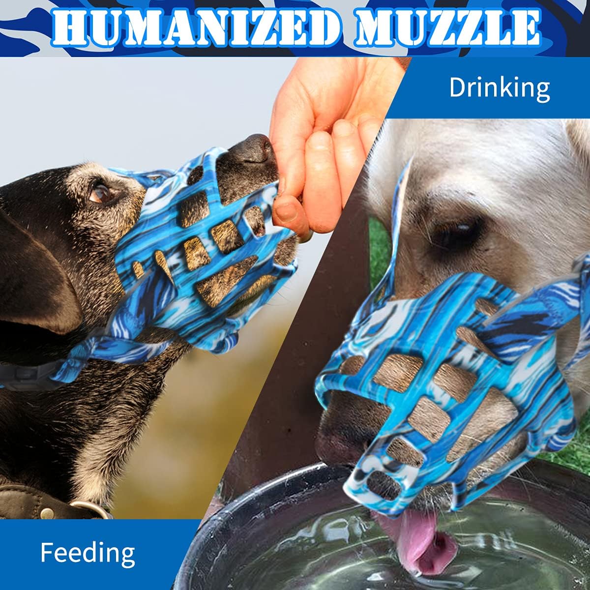 BARKLESS Dog Muzzle, Silicone Basket Muzzle for Small Medium Large Dogs, Soft Cage Mouth Cover