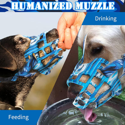 BARKLESS Dog Muzzle, Silicone Basket Muzzle for Small Medium Large Dogs, Soft Cage Mouth Cover
