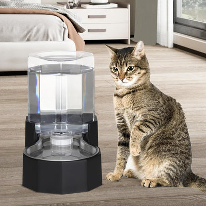 Sfozstra Gravity Water Bowl Dispenser : Automatic 5L Black Cat Stainless Steel Feeder Without