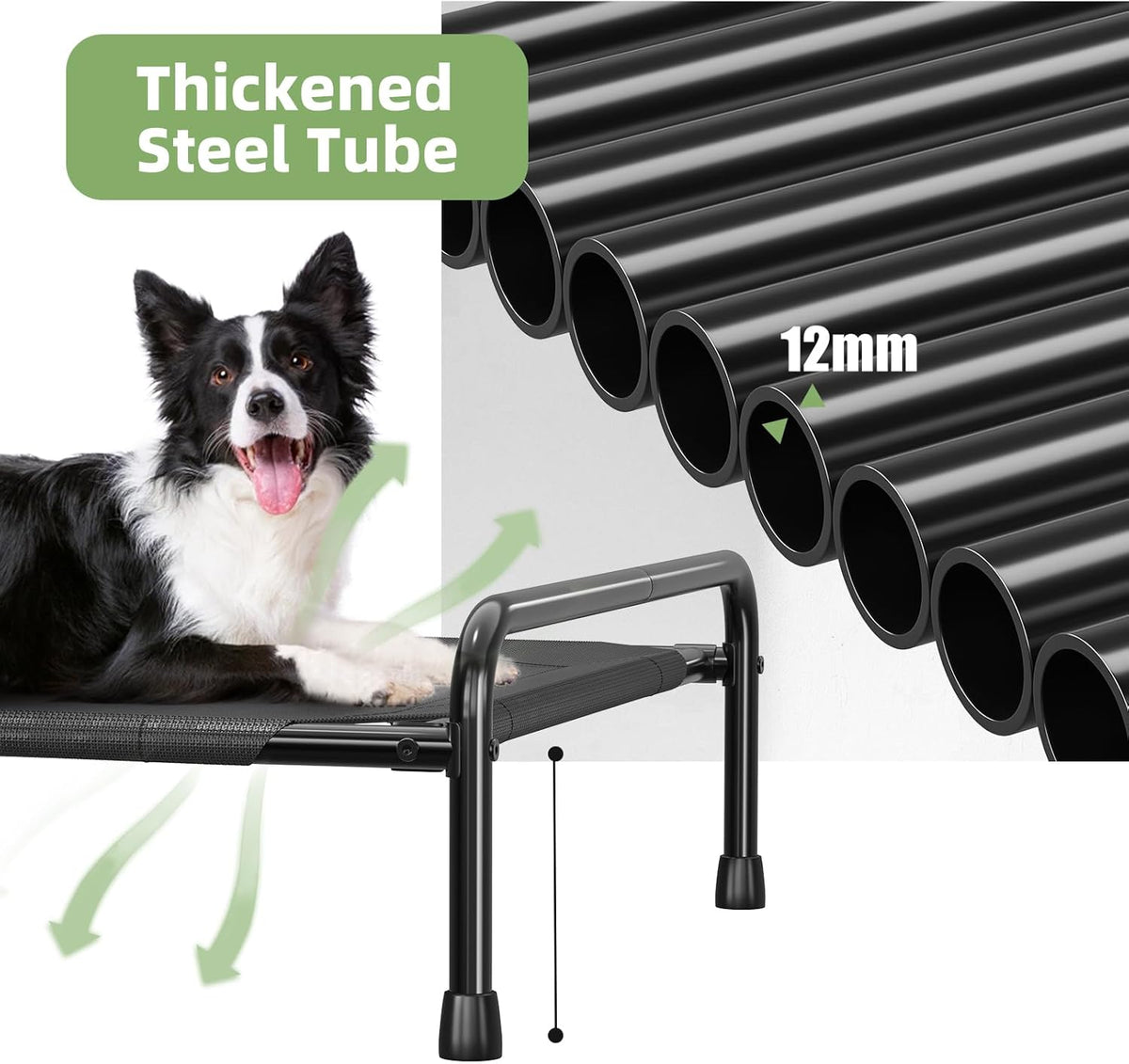 Raised Dog Bed, Outdoor Dog Bed for Dogs, Cooling Elevated Pet Cot, Durable and Sturdy Pet Bed
