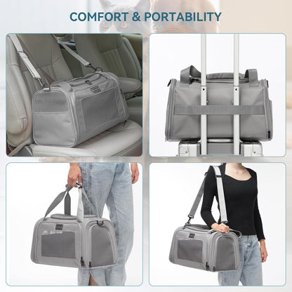 PETSFIT Cat Carrier Airline Approved, Soft Carrier for Small and Medium Cats Under 12 Lbs, Soft Cat
