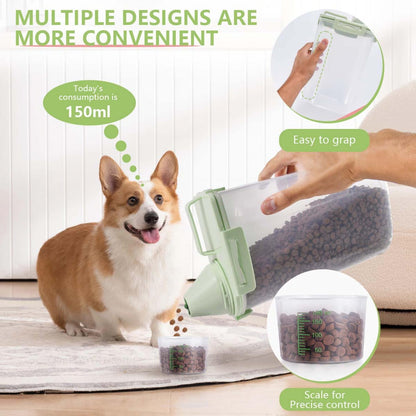 SenseYo 2.5lb Pet Food Storage Container with Measuring Cup, 3L Cat Food Storage Container Dog Food