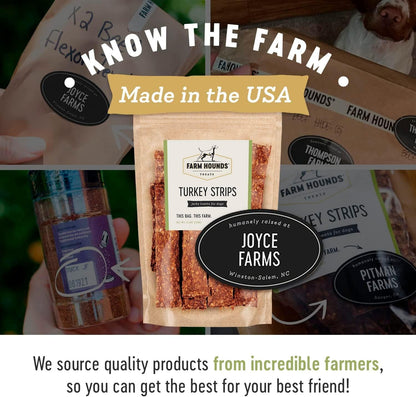 Farm Hounds - Turkey Strips - Premium Natural Jerky for Dogs - from 100% Humanely Raised Turkey