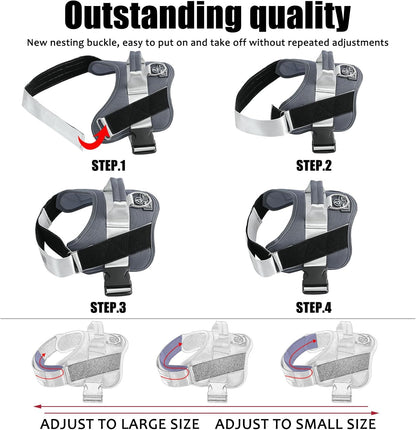 Bolux Dog Harness, No-Pull Reflective Dog Vest, Breathable Adjustable Pet Harness with Handle for