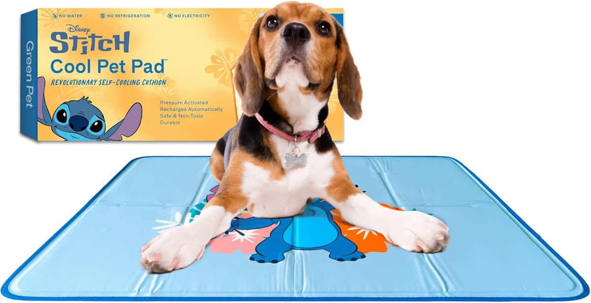 The Green Pet Shop Cool Pet Pad - Small, Disney’s Stitch - Self-Cooling, Pressure Activated Mat for
