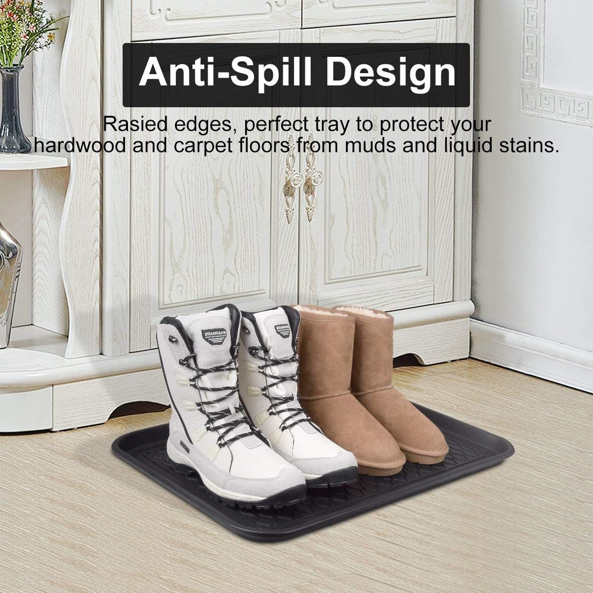 Multi-Purpose Boot Mat, Shoe Mat, Pet Bowl Tray, Waterproof for Indoor and Outdoor Floor