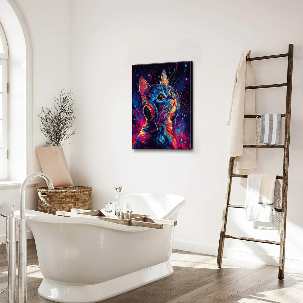 Cat Wall Art Canvas Fantastic Animal Wall Decor Prints Framed Painting Colorful Pictures Gifts
