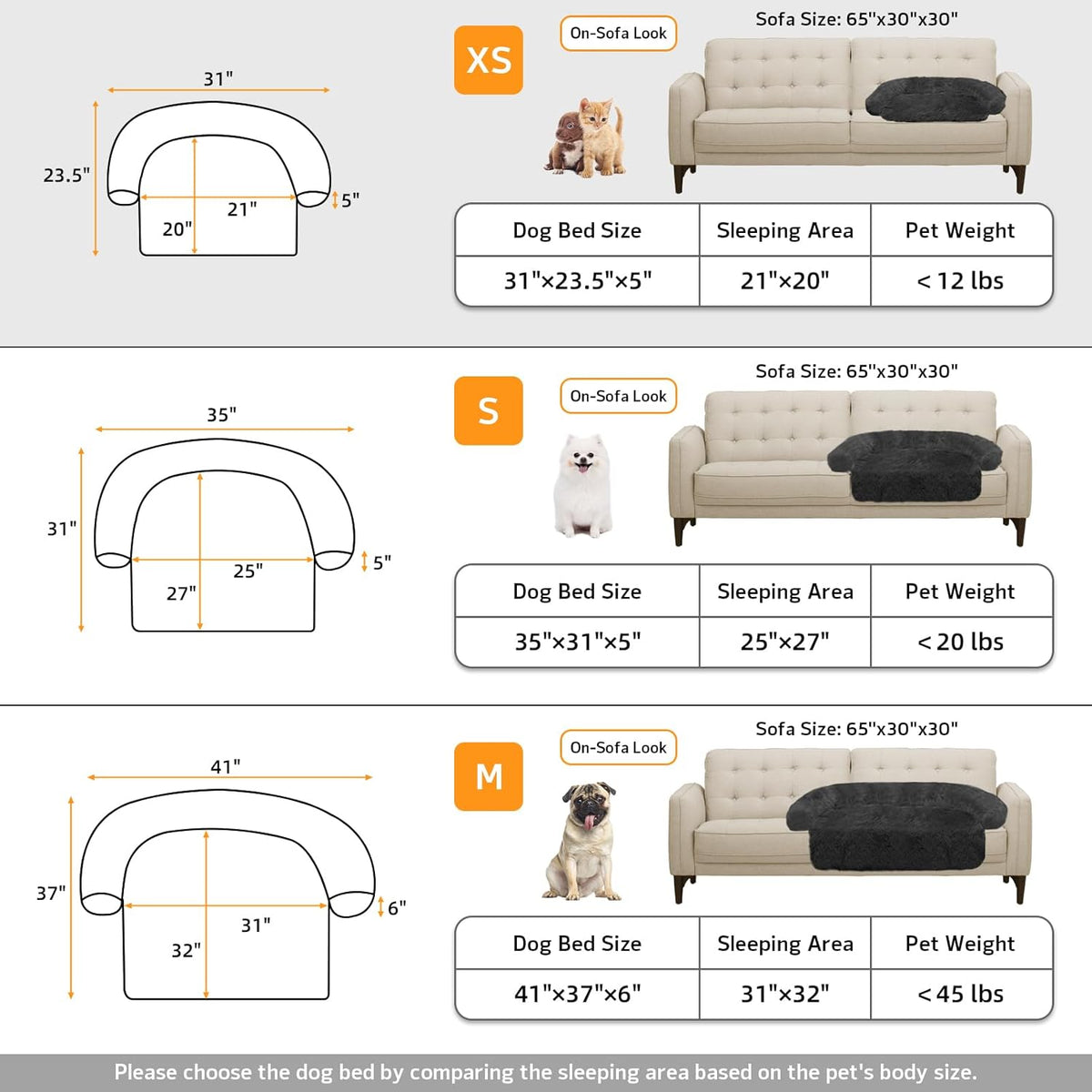 Calming Dog Bed Fluffy Plush Dog Mat for Furniture Protector with Removable Washable Cover for