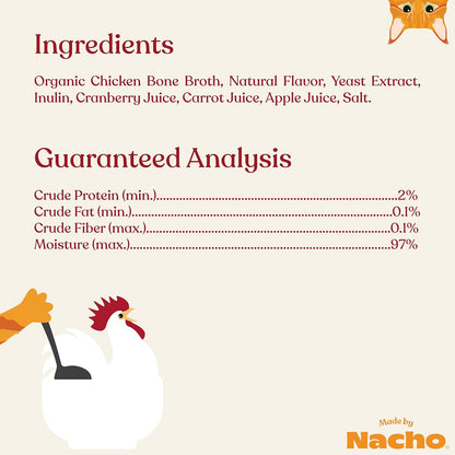 Made by Nacho Bone Broth Cat Food Topper for Hydration and Picky Eaters - Add Protein and Flavor to