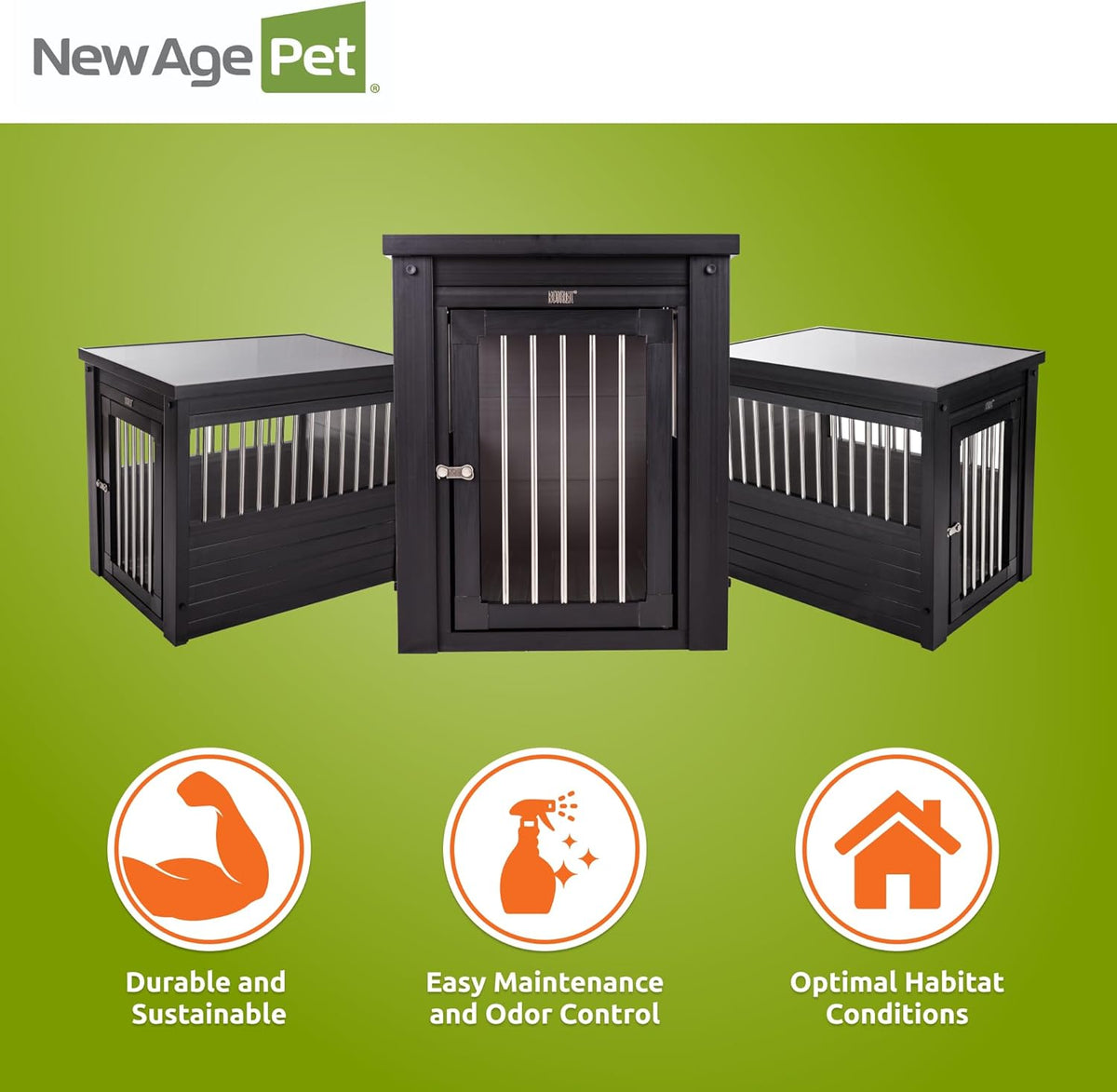 New Age Pet ECOFLEX Dog Crate End Table - Furniture-Style Pet Crate for Crate Trained Dogs