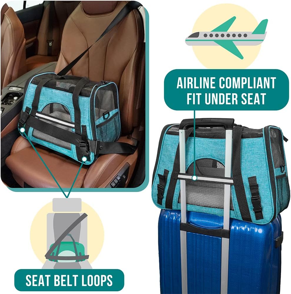 PetAmi Airline Approved Pet Carrier for Cat, Soft Sided Dog Carrier for Small Dog, Cat Travel