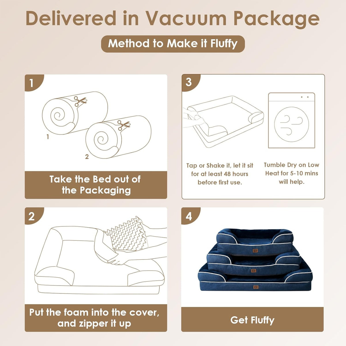 EHEYCIGA Orthopedic Dog Beds for Large Dogs, Waterproof Memory Foam Large Dog Bed with Sides