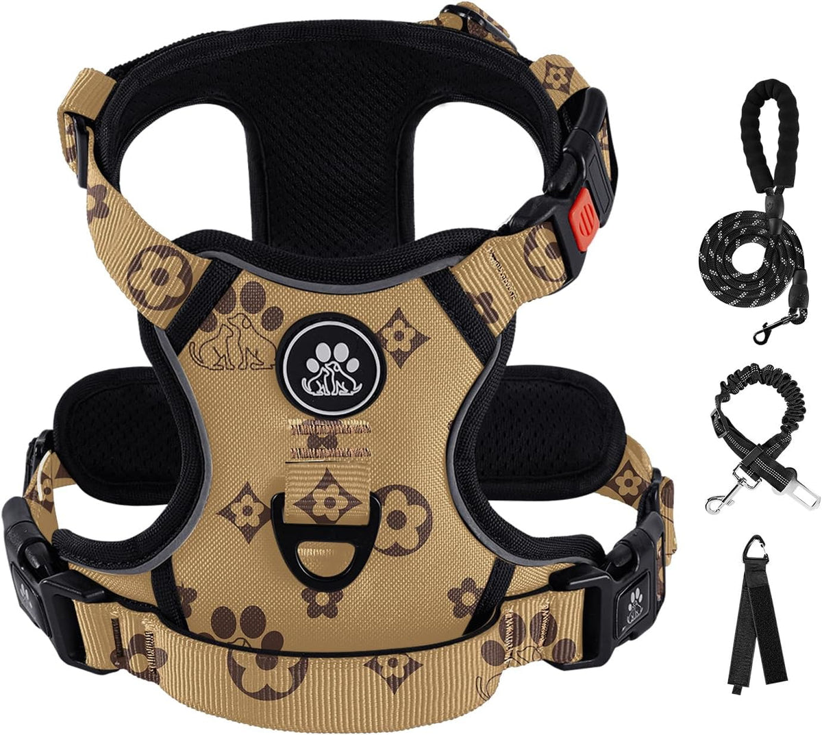 IVY&LANE No Pull Dog Harness with Leash Set, Reflective No Choke Pet Vest,Adjustable Oxford Dog