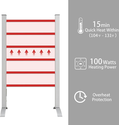 KEG Towel Warmer 6 Bars for Bathroom Freestanding or Wall Mounted Bath Towel Heater Plug-in with